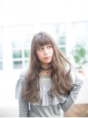 デザインカラー/シルキーベージュ/グレージュカラー/斜めバング
