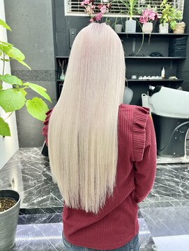 チュダック(ChuDuck) 韓国風《ホワイトピンク》ハイトーン/ケアブリーチ/ダブルカラー