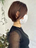 トレヘアー 京都 烏丸(tRe hair) ショートボブ　ハイライトカラー