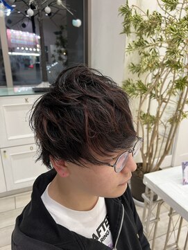 タブー 岐阜店(TABOO) マッシュウルフハイライトレッド