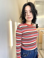 リノア 鵠沼海岸(LINOA)&nbsp;デザインカラー/レイヤーカット/ウェットヘア/オリーブベージュ