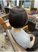 丸みボブ＋縮毛矯正