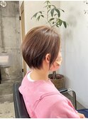 ツヤ髪スタイルニュアンスカラーショートボブセンターパート