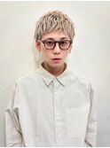 ツイスパ/束感ショート/ハイトーン/ブリーチ/メンズ/日吉