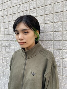 テーラヘアー 瑞江店(TELAHAIR) ライムグリーンのイヤリングカラー