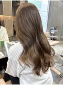 モカブラウンイエベ秋ブリーチなしダブルカラー
