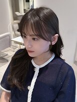 韓国ヘア/くびれミディ/後れ毛/顔まわり/レイヤーカット