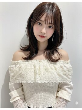 アース 大曽根店(HAIR&MAKE EARTH) 20代30代◎冬の暗めカラー×くびれレイヤーカットで小顔美人