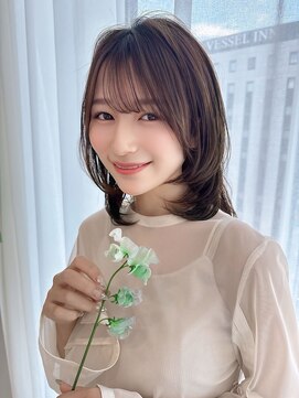 モナ 髪質改善(MONA) 【MONA】ミディアムレイヤー/ワンカール/モテミディ/べージュ