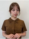 顔周りレイヤーカットロングレイヤーボブ韓国ヘアハッシュカット