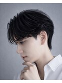メンズニュアンスセンターパート毛流れパーマ