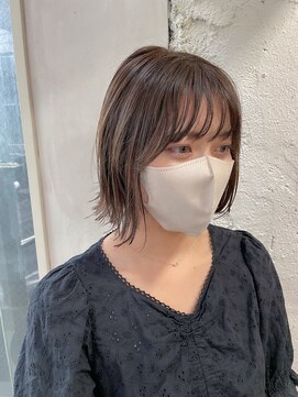 アリー 原宿 表参道(ALLY) 【ALLY 濱田】ミニボブ × ブリーチ無しベージュ 20代/30代/40代
