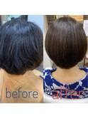 40代50代60代　髪質改善　大人女子ショートボブ(梅岡)