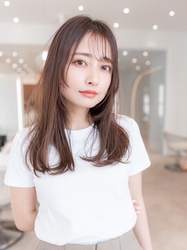ケアリー 千葉ニュータウン中央(Carelly) シースルーバング×レイヤーロングスタイル シルキーブラウン