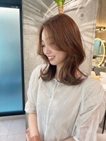 ロンドメリア 天神大名店(Lond Melia) ★くびレイヤーエモージュインナーグレージュ前髪ピンクベージュ