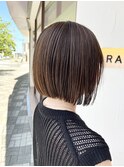ナチュラルな暗髪ブラウン《ボブ》