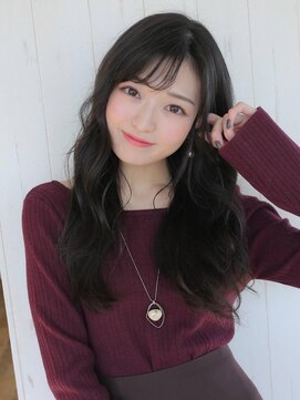 アグ ヘアー ネイビー 鶴岡東原店(Agu hair navy) 《Agu hair》ゆる巻★斜めバング×numberA.ベースケアミルク