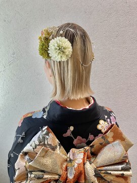 シャルムバイケンジ(Charm.by KENJE) 【切りっぱなしボブアレンジ】結婚式/同窓会/銀座/成人式/卒業式