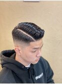 サイドパート フェードカット メンズカット バーバースタイル