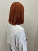 切りっぱなしボブ×オレンジ