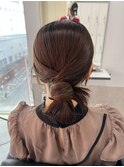 タイトヘアセット/アップヘア/ローポニー/結婚式ヘアセット