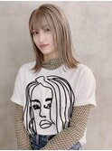 透明感 ミルクティベージュ ホワイトアッシュ大須