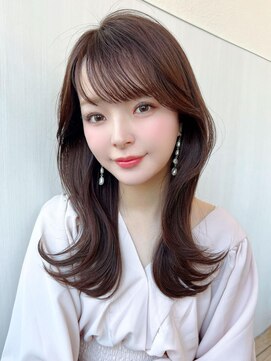 ラルユー 金山(LallYou) 20代大人かわいい外ハネセミロング × ココアブラウン