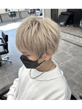 エル オオサカ 心斎橋店(L. OSAKA) 束感波巻きミルクティーベージュ_ツーブロックマッシュパーマ