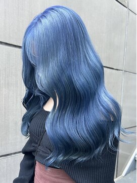 キラ 原宿(KILLA) #コバルトブルー #レイヤーロング #ダブルカラー #ハイトーン