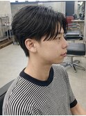 men's/ニュアンスパーマ/リバースセンターパート/眉毛/新宿