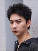 アクティブショートフェザーパーマルーズショートセンターパート