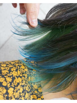 ヘアテリア リュウ 大塚(hair teria ryu) フルブリーチ&グレージュ&ブルーグリーン【ryu 大塚 北口】