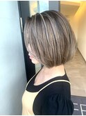 ハイライトバレイヤージュボブ