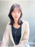 ACE 横浜 暗髪カラー×韓国風くびれミディアム