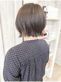 福山市美容室Caary ブリーチなしミルクティーアッシュミニボブ