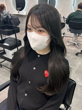 ジーニー 千葉(GENiE) 韓国ヘア/顔周りカット/レイヤーカット/カーキベージュ/宮田里穂