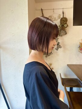 ソーイ(sowi) 【sowi 鳥羽】あごラインボブ×ピンクブラウン