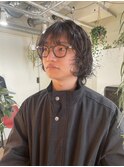 前髪カットメンズボブエアウェーブスパイラルパーマ
