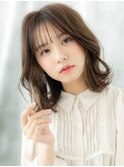 大人かわいいインナーカラー外ハネロブp小山10代20代30代