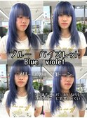 色落ち可愛い　儚カラーブルーバイオレット　レイヤーカット