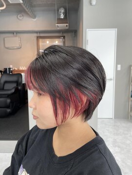 バディ 中野駅前店(BUDDY) ピンク×黒 フェイスフレーミング【中野美容室/東中野】