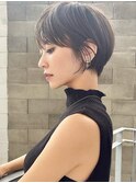 前髪あり簡単スタイリング小顔ショートボブヘア
