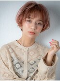 ペールオレンジひし形ミニボブレイヤーショートz北浦和20代30代