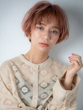 カバーヘア ブリス 北浦和(COVER HAIR bliss) ペールオレンジひし形ミニボブレイヤーショートz北浦和20代30代