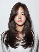 シースルーバング◎レイヤーカット×旬ブラウンロング
