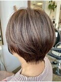 ミセス人気の襟足すっきりショート30代40代50代60代白髪ぼかし