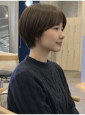 大人ボブ/ダークグレー/髪質改善/白髪ぼかし/ショートカット登戸