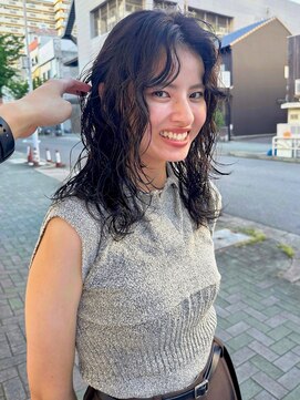 テトヘアー(teto hair) ミディアムパーマ　レイヤーパーマ　濡れ感パーマ　ケアパーマ