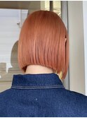 【初カラーにもオススメ】お洒落なオレンジカラー×ボブ