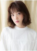 ブリーチなしウェットヘアハッシュウルフボブパーマ20代30代W